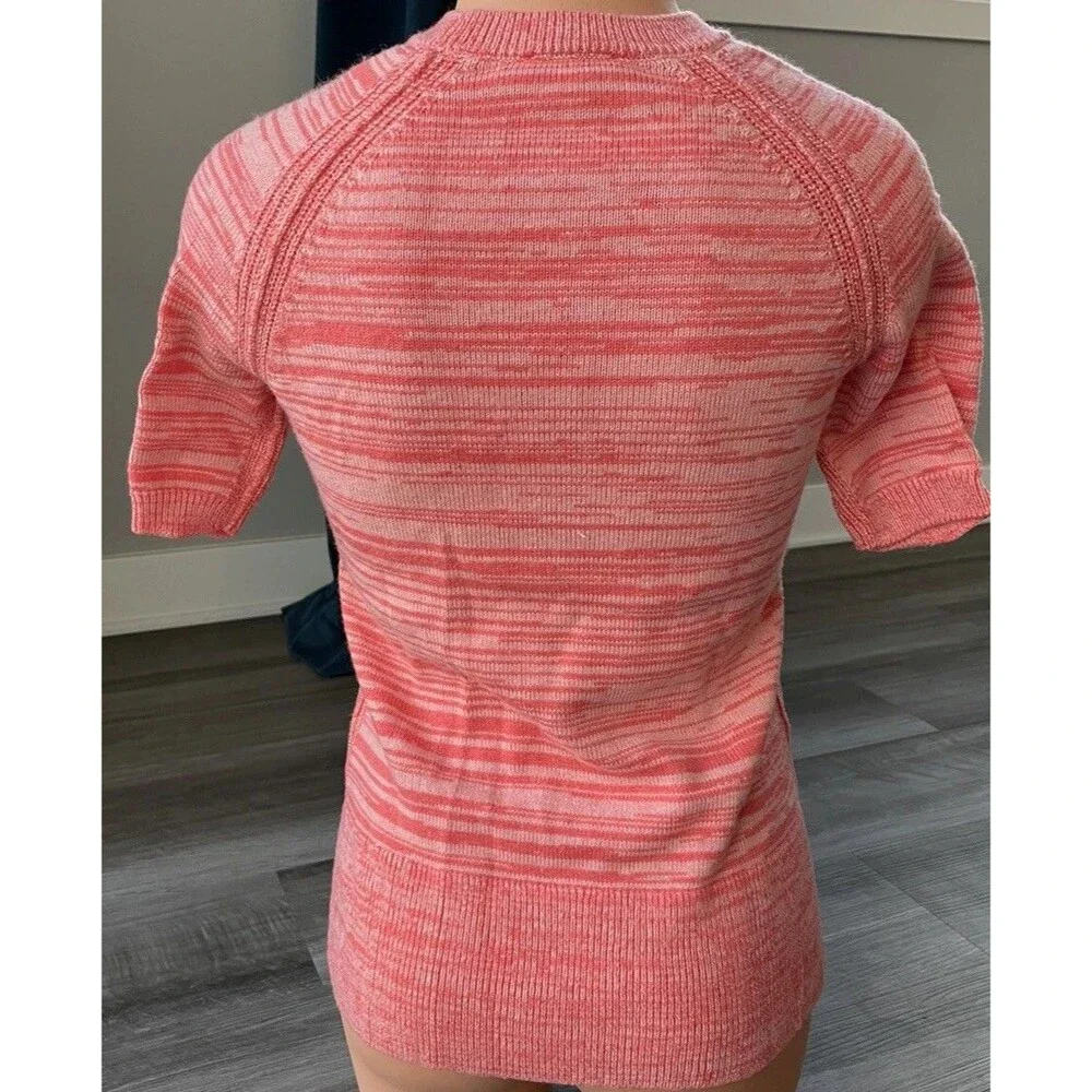 Gap Crew Knit Sweater Size XS Short Sleeve Soft Wool Blend Puff Sleeve
